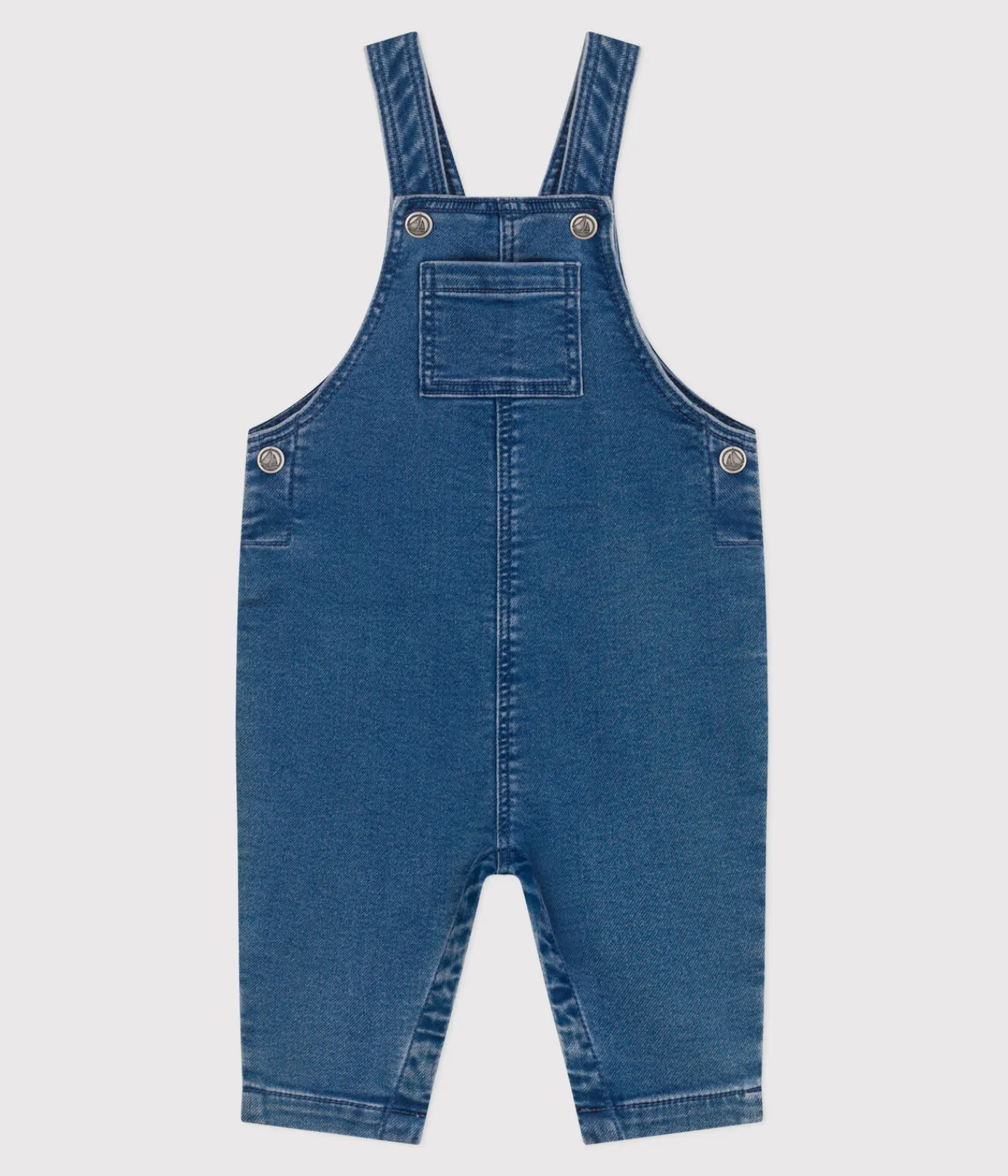 Petit Bateau Sets, Overalls & Latzhosen*Langbeinige Baby-Latzhose aus Jeansstoff mit Elastan. blau BLEU DELAVE