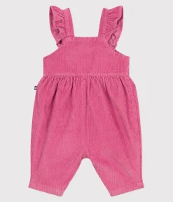 Petit Bateau Sets, Overalls & Latzhosen*Langbeinige Baby-Latzhose aus einfarbigem Fein-Cord mit Volants BOUDOIR