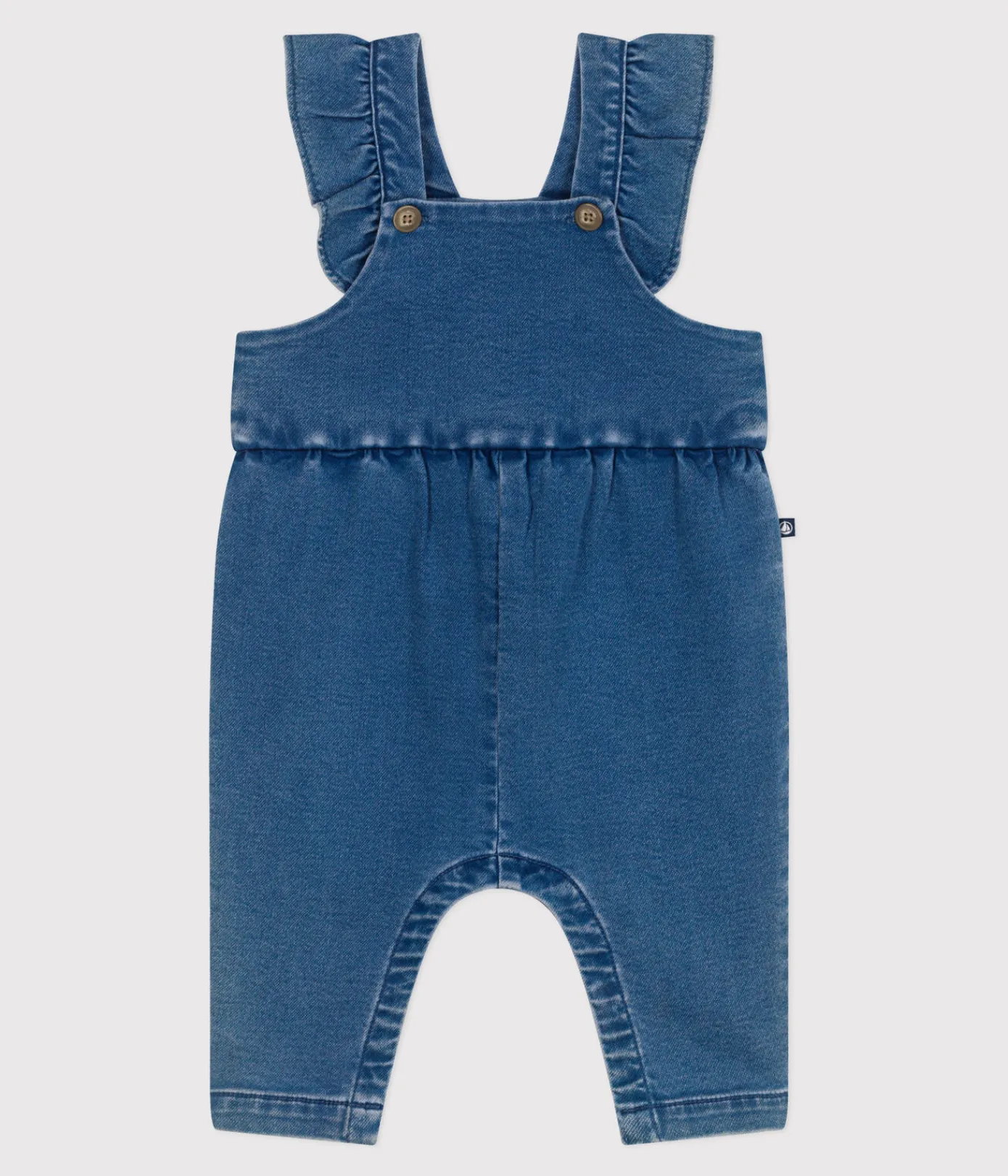 Petit Bateau Sets, Overalls & Latzhosen*Langbeinige Baby-Latzhose aus Jeansstoff mit Elastan. blau BLEU DELAVE