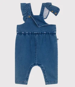 Petit Bateau Sets, Overalls & Latzhosen*Langbeinige Baby-Latzhose aus Jeansstoff mit Elastan. blau BLEU DELAVE