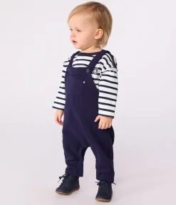 Petit Bateau Sets, Overalls & Latzhosen*Langbeinige Baby-Latzhose aus einfarbiger Baumwolle SOIR