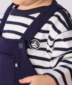 Petit Bateau Sets, Overalls & Latzhosen*Langbeinige Baby-Latzhose aus einfarbiger Baumwolle SOIR
