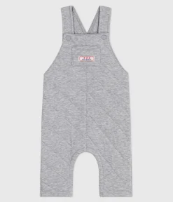 Petit Bateau Sets, Overalls & Latzhosen*Langbeinige Baby-Latzhose aus einfarbigem dicken Jersey grau FUMEE CHINE
