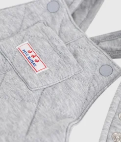 Petit Bateau Sets, Overalls & Latzhosen*Langbeinige Baby-Latzhose aus einfarbigem dicken Jersey grau FUMEE CHINE