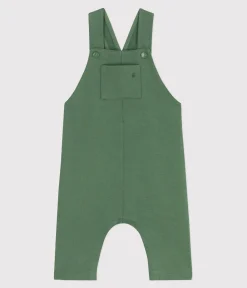 Petit Bateau Sets, Overalls & Latzhosen*Langbeinige Baby-Latzhose aus einfarbiger Baumwolle grün PALMERAIE