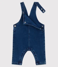 Petit Bateau Sets, Overalls & Latzhosen*Langbeinige Baby-Latzhose aus Jeansstoff mit Elastan. blau DENIM MOYEN