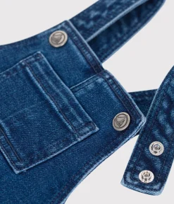 Petit Bateau Sets, Overalls & Latzhosen*Langbeinige Baby-Latzhose aus Jeansstoff mit Elastan. blau DENIM MOYEN