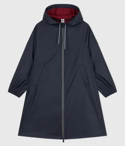 Petit Bateau Herren|Jacken, Mäntel*Lange Damen-Regenjacke mit zwei Farben blau SMOKING