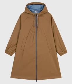 Petit Bateau Herren|Jacken, Mäntel*Lange Damen-Regenjacke mit zwei Farben braun ROCHE