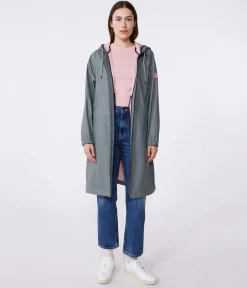 Petit Bateau Jacken, Mäntel|Herren*Lange Damen-Regenjacke zweifarbig grün THUYA