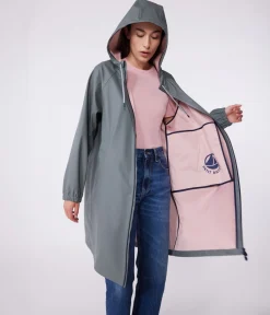 Petit Bateau Jacken, Mäntel|Herren*Lange Damen-Regenjacke zweifarbig grün THUYA