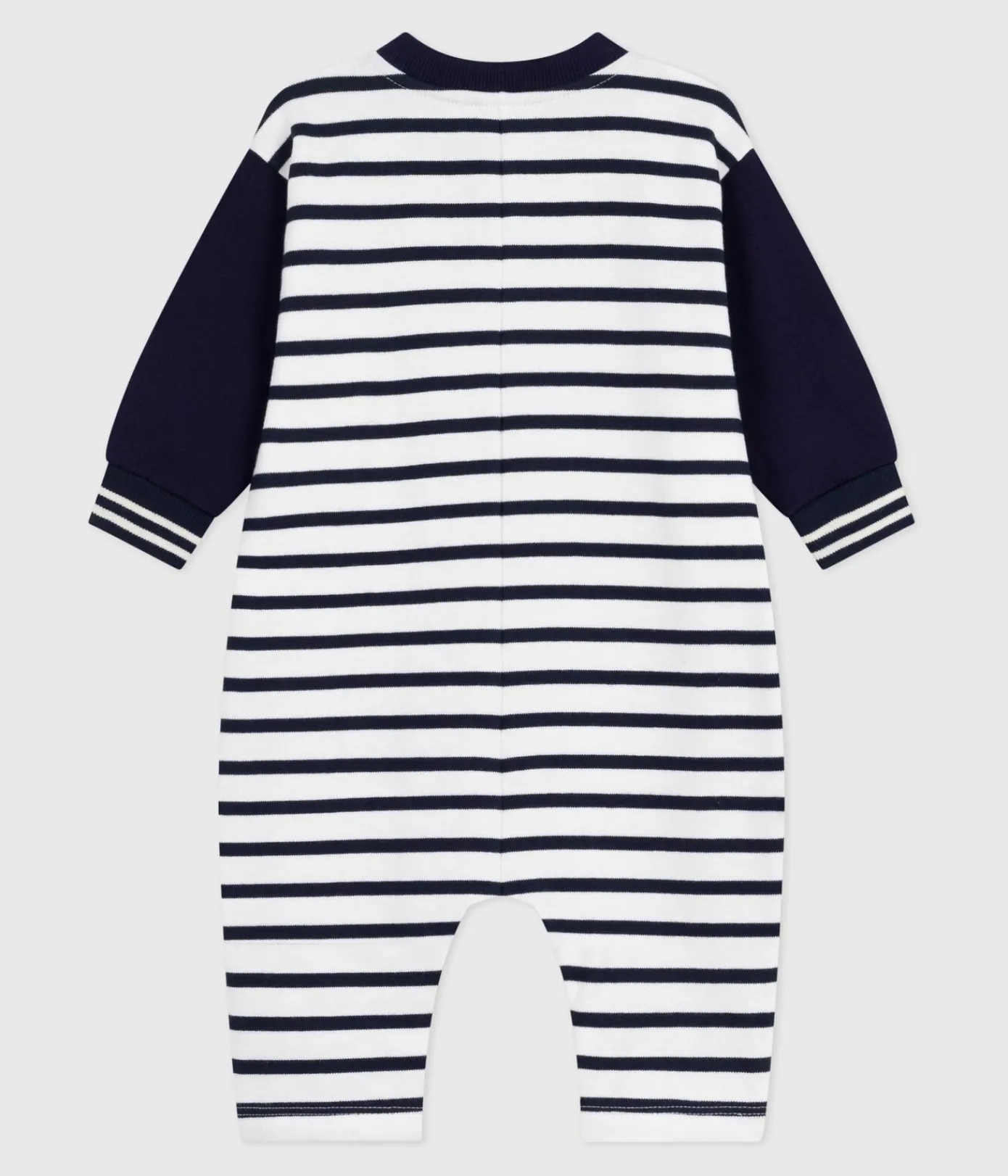 Petit Bateau Sets, Overalls & Latzhosen*Langer Baby-Overall aus Baumwolle mit Matrosenstreifen weiss MARSHMALLOW/blau SMOKING