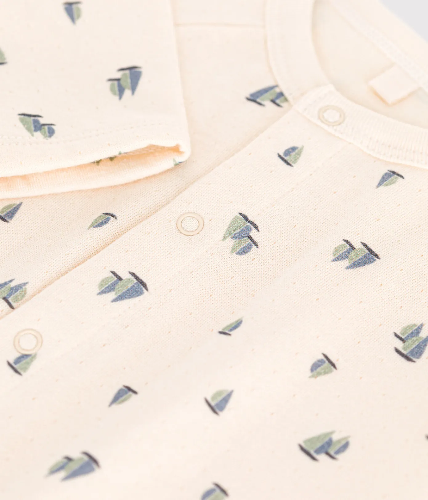 Petit Bateau Sets, Overalls & Latzhosen|Newborn*Langer Baby-Overall aus Doppeljersey weiss AVALANCHE/ MULTICO