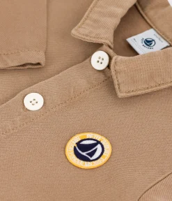 Petit Bateau Sets, Overalls & Latzhosen*Langer Baby-Overall aus einfarbiger Baumwolle im Tankwart-Stil beige ROCHE CLAIR