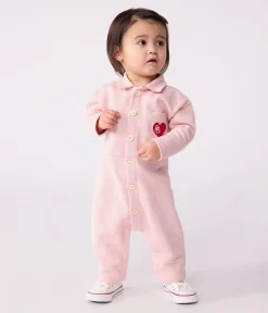Petit Bateau Sets, Overalls & Latzhosen*Langer Baby-Overall aus einfarbiger Baumwolle im Tankwart-Stil rosa JOLI