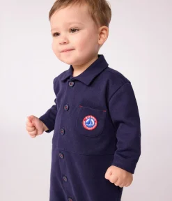 Petit Bateau Sets, Overalls & Latzhosen*Langer Baby-Overall aus einfarbiger Baumwolle im Tankwart-Stil SOIR