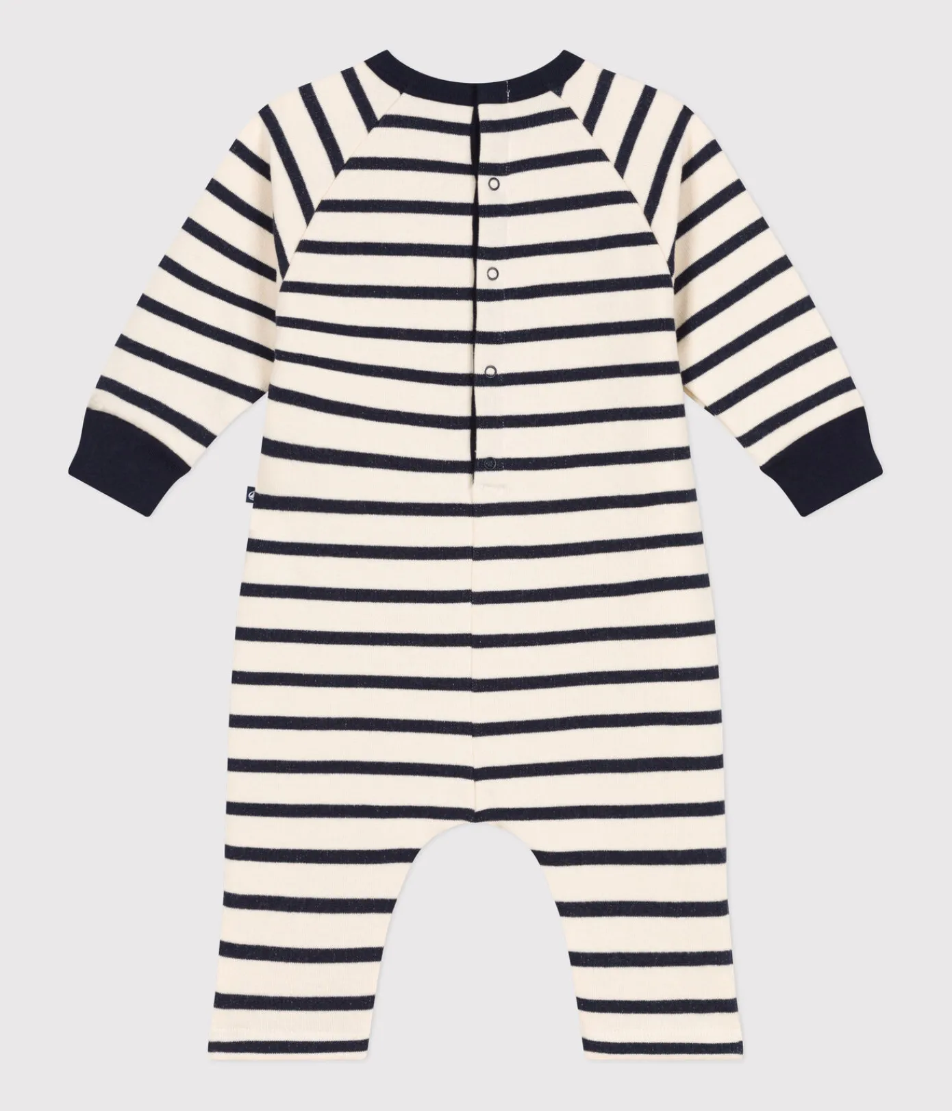Petit Bateau Sets, Overalls & Latzhosen*Langer Baby-Overall aus Molton weiss AVALANCHE/blau SMOKING