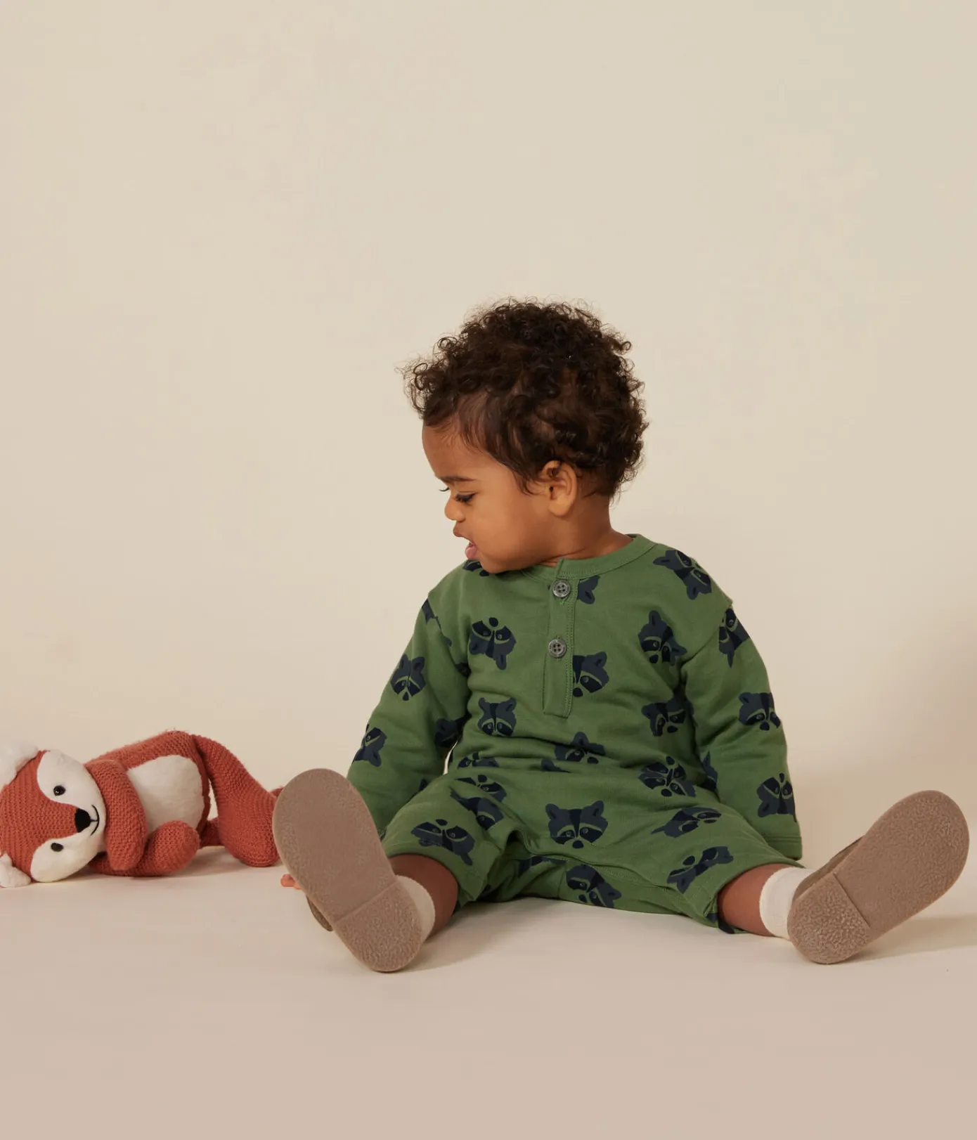 Petit Bateau Sets, Overalls & Latzhosen*Langer Baby-Overall aus Molton PALMERAIE/ MULTICO