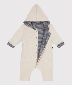 Petit Bateau Sets, Overalls & Latzhosen|Newborn*Langer, wattierter Baby-Overall mit Kapuze aus Baumwolle beige MONTELIMAR CHINE
