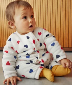 Petit Bateau Sets, Overalls & Latzhosen|Newborn*Langer, wattierter Baby-Overall aus Baumwolle weiss MARSHMALLOW/weiss MULTICO