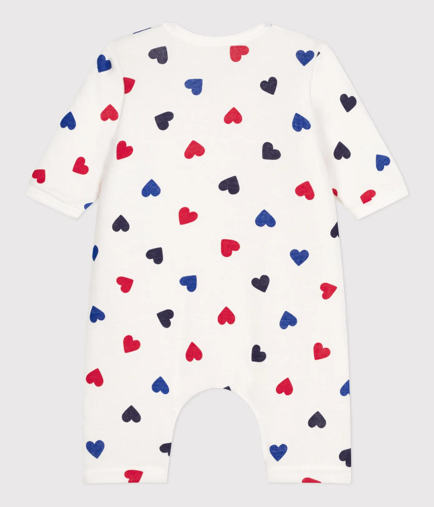 Petit Bateau Sets, Overalls & Latzhosen|Newborn*Langer, wattierter Baby-Overall aus Baumwolle weiss MARSHMALLOW/weiss MULTICO