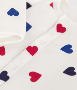 Petit Bateau Sets, Overalls & Latzhosen|Newborn*Langer, wattierter Baby-Overall aus Baumwolle weiss MARSHMALLOW/weiss MULTICO