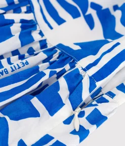Petit Bateau Kleider, Röcke*Langes Kinder-Trägerkleid aus bedruckter Baumwolle blau MARSHMALLOW/ PORCELANA