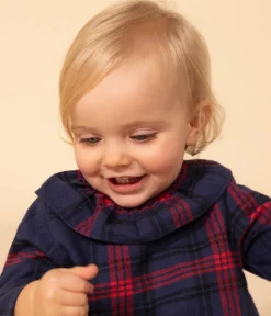 Petit Bateau T-Shirts, Oberteile*Langärmelige Baby-Bluse aus Flanell blau SMOKING/weiss MULTICO