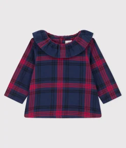 Petit Bateau T-Shirts, Oberteile*Langärmelige Baby-Bluse aus Flanell blau SMOKING/weiss MULTICO