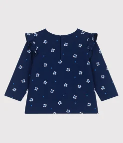 Petit Bateau T-Shirts, Oberteile*Langärmelige Baby-Bluse aus geblümter Baumwolle blau MEDIEVAL/weiss MULTICO