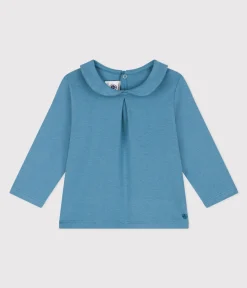 Petit Bateau T-Shirts, Oberteile*Langärmelige Babybluse aus Baumwolle blau POLOCHON