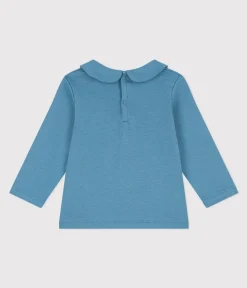 Petit Bateau T-Shirts, Oberteile*Langärmelige Babybluse aus Baumwolle blau POLOCHON