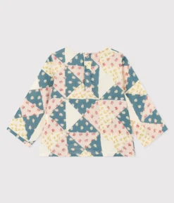 Petit Bateau T-Shirts, Oberteile*Langärmelige Babybluse aus Musselin-Stoff weiss AVALANCHE/ MULTICO
