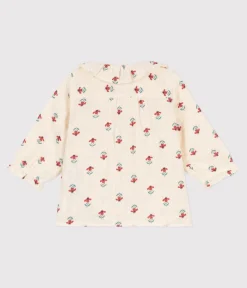 Petit Bateau T-Shirts, Oberteile|Newborn*Langärmelige Babybluse aus Musselin-Stoff weiss AVALANCHE/ MULTICO