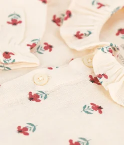 Petit Bateau T-Shirts, Oberteile|Newborn*Langärmelige Babybluse aus Musselin-Stoff weiss AVALANCHE/ MULTICO