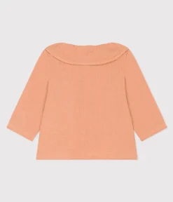 Petit Bateau T-Shirts, Oberteile*Langärmelige Babybluse aus Musselin-Stoff rosa SIENNA
