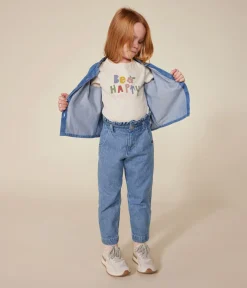 Petit Bateau T-Shirts, Tops, Oberteile*Langärmelige Bluse aus Denim für Mädchen blau DENIM CLAIR