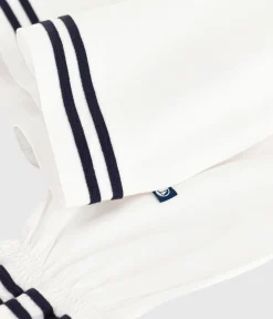 Petit Bateau T-Shirts, Tops, Oberteile*Langärmelige Kinder-Bluse aus einfarbigem Baumwoll-Popeline weiss ECUME