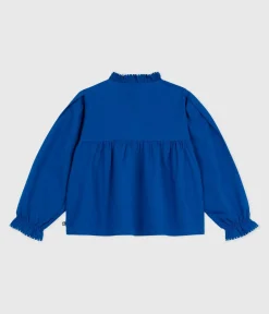 Petit Bateau T-Shirts, Tops, Oberteile*Langärmelige Kinder-Bluse aus einfarbigem Baumwoll-Twill OLYMPIC