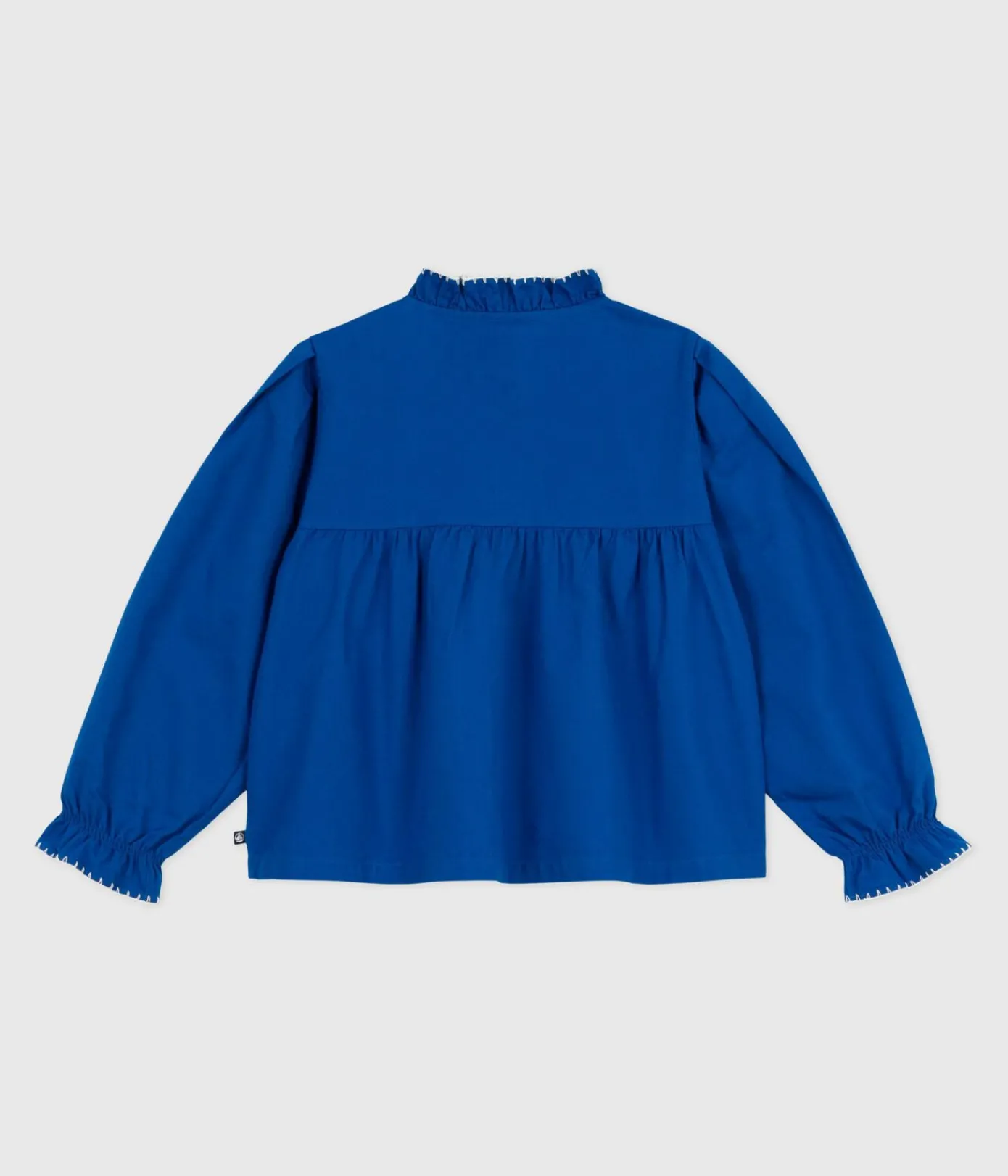 Petit Bateau T-Shirts, Tops, Oberteile*Langärmelige Kinder-Bluse aus einfarbigem Baumwoll-Twill OLYMPIC
