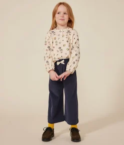 Petit Bateau T-Shirts, Tops, Oberteile*Langärmelige Kinder-Bluse aus Doppeljersey für Mädchen weiss AVALANCHE/ MULTICO