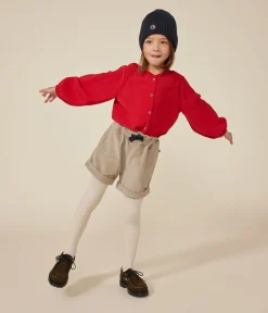 Petit Bateau T-Shirts, Tops, Oberteile*Langärmelige Kinder-Bluse aus Leinenstoff für Mädchen ROT AURORA