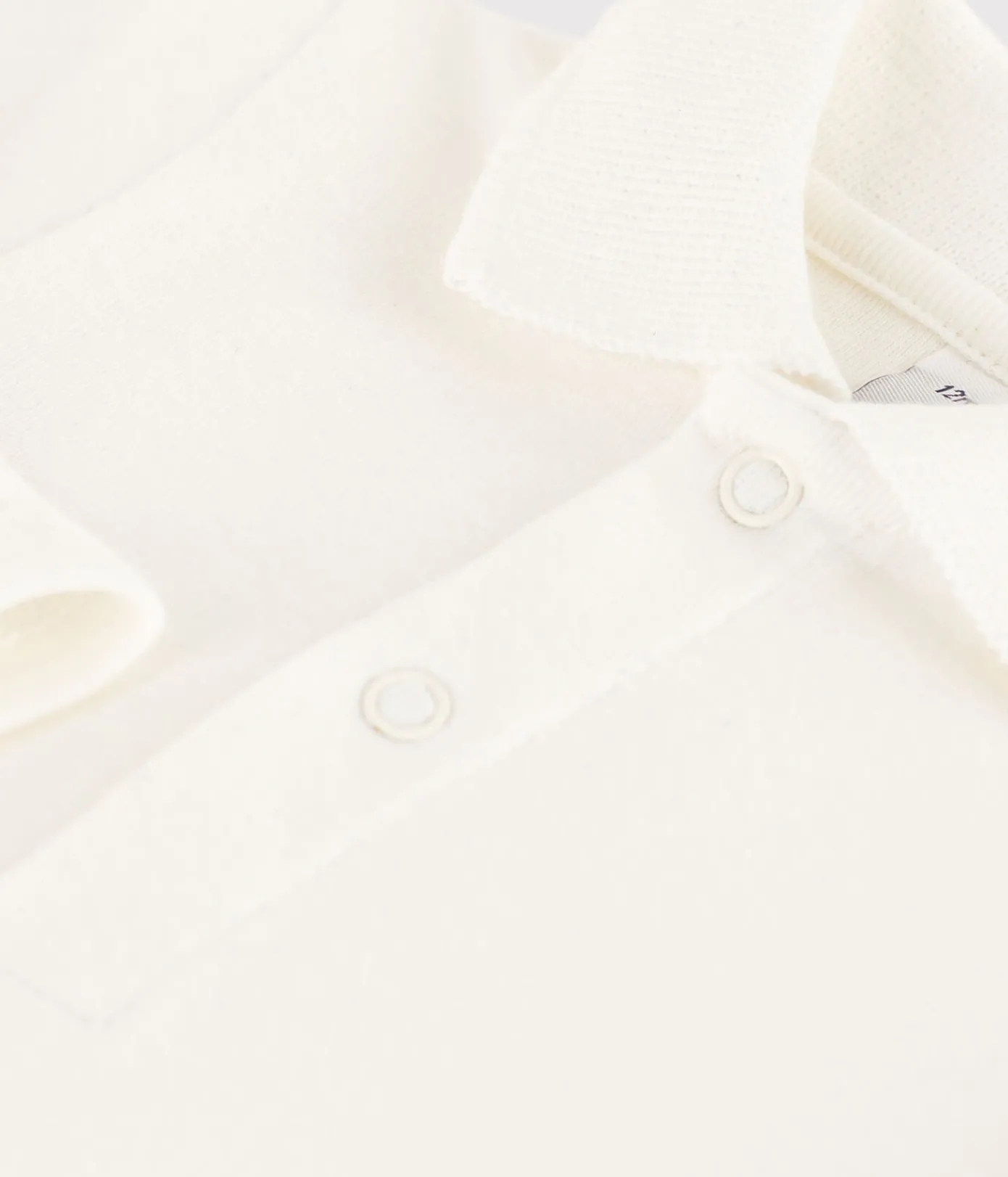 Petit Bateau T-Shirts, Oberteile*Langärmeliger Baby-Body aus Baumwolle mit Polokragen weiss MARSHMALLOW