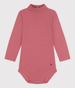 Petit Bateau T-Shirts, Oberteile*Langärmeliger Baby-Body aus Baumwolle mit Rollkragen rosa ROSEWOOD