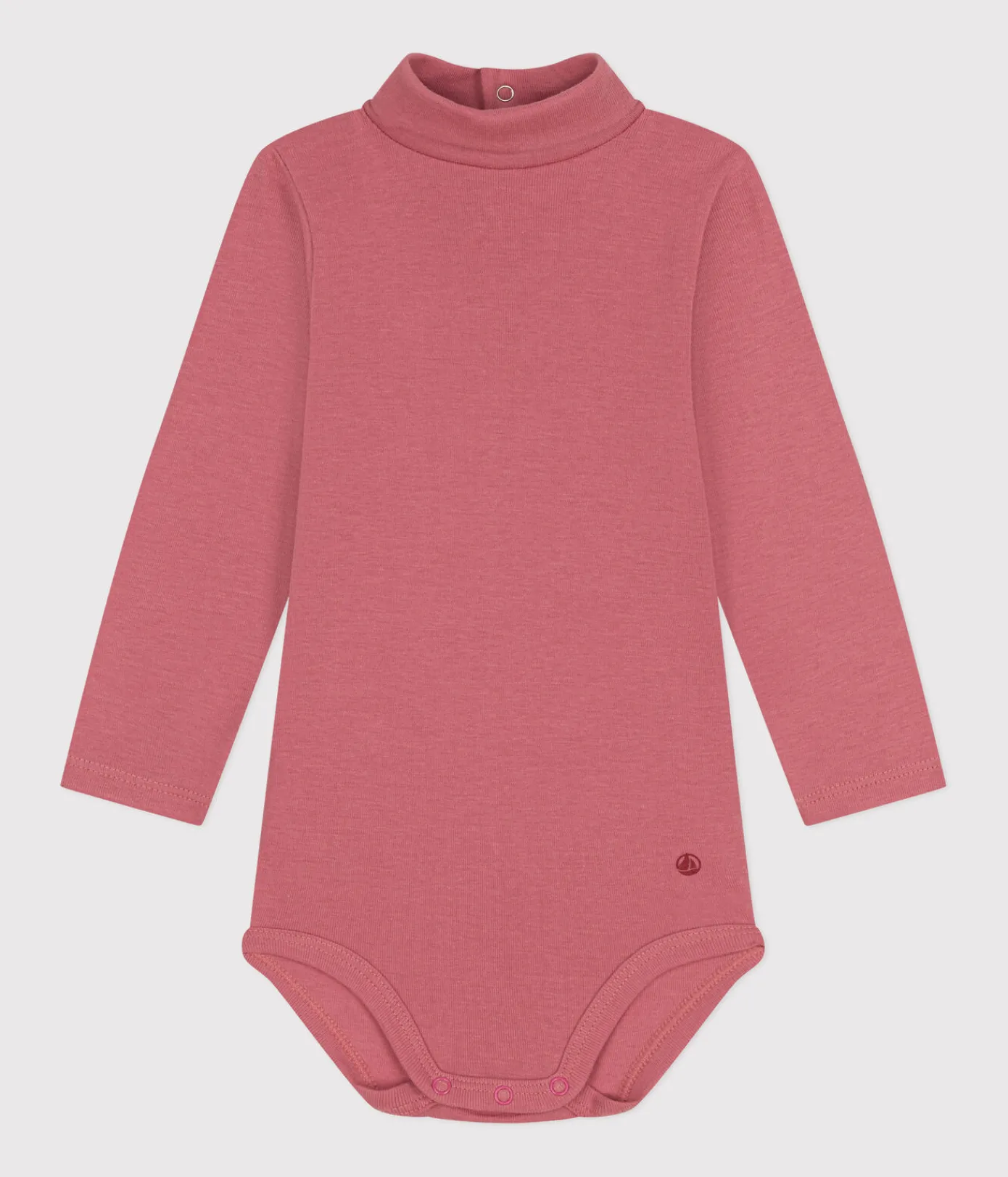 Petit Bateau T-Shirts, Oberteile*Langärmeliger Baby-Body aus Baumwolle mit Rollkragen rosa ROSEWOOD