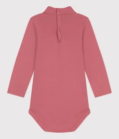 Petit Bateau T-Shirts, Oberteile*Langärmeliger Baby-Body aus Baumwolle mit Rollkragen rosa ROSEWOOD