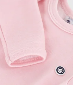 Petit Bateau Bodys*Langärmeliger Baby-Body aus Wolle und Baumwolle rosa JOLI