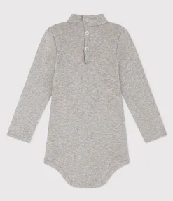Petit Bateau T-Shirts, Oberteile*Langärmeliger Baby-Body aus Baumwolle mit Rollkragen grau CHATON CHINE