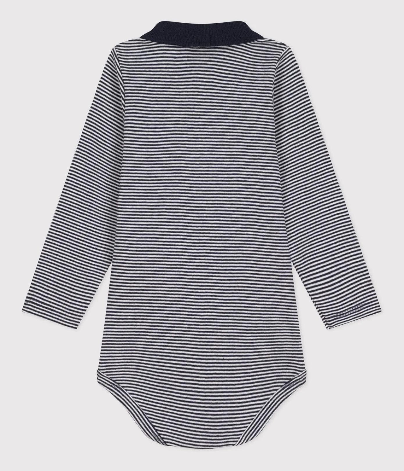 Petit Bateau T-Shirts, Oberteile*Langärmeliger Baby-Body aus Baumwolle mit Kragen blau SMOKING/weiss MARSHMALLOW