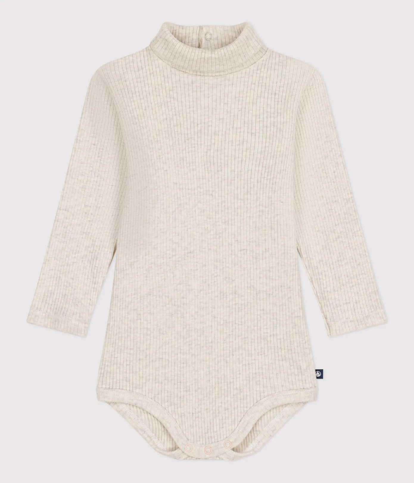 Petit Bateau T-Shirts, Oberteile*Langärmeliger Body mit Rollkragen aus Baumwolle für Babys beige MONTELIMAR CHINE